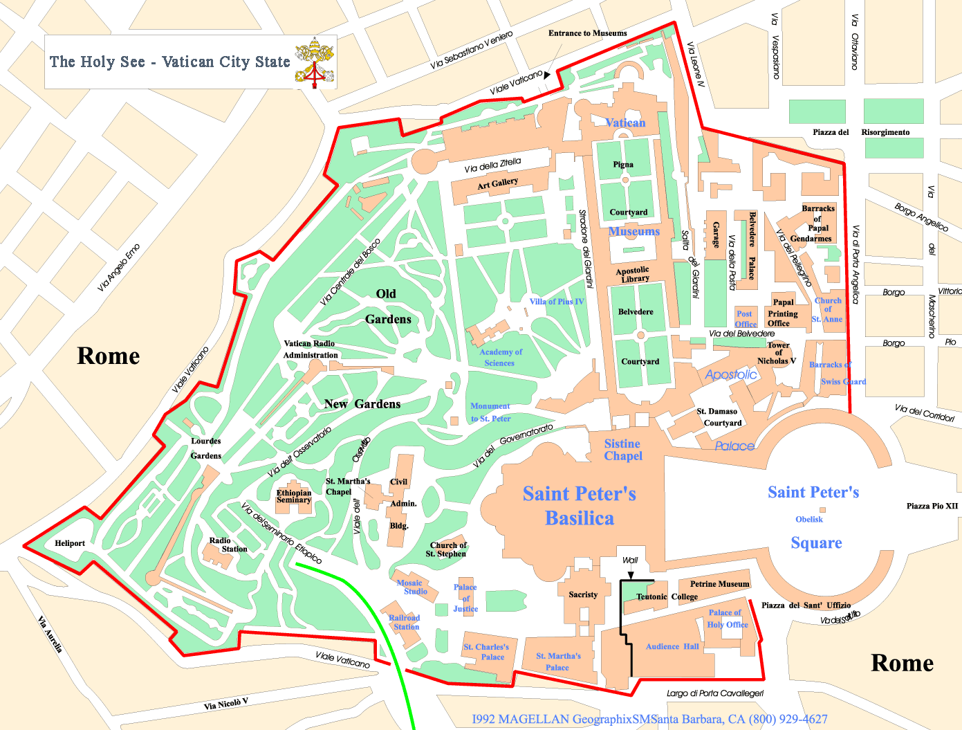vatican city state map holy see